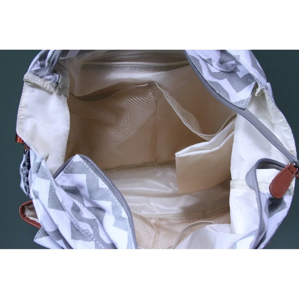 Kattee Gray Chevron Diaper Bag‎ Tote Organizer Travel Shoulder Bag